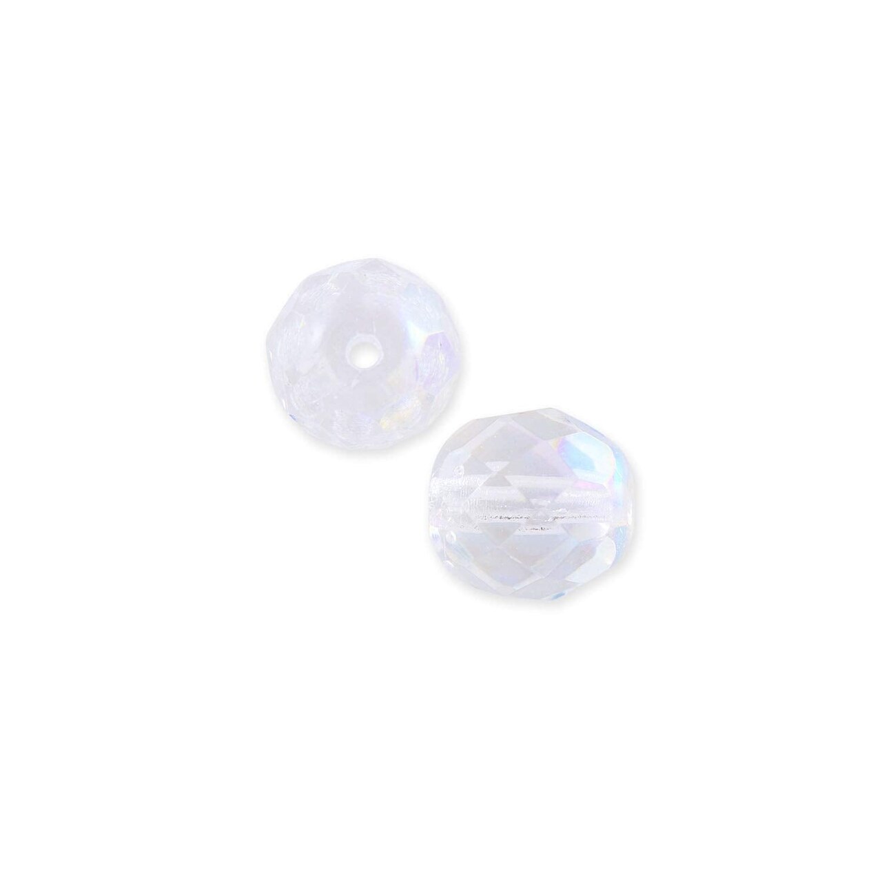 JewelrySupply Czech Fire Polished Glass Round Beads 6mm Crystal AB (Package of 25)